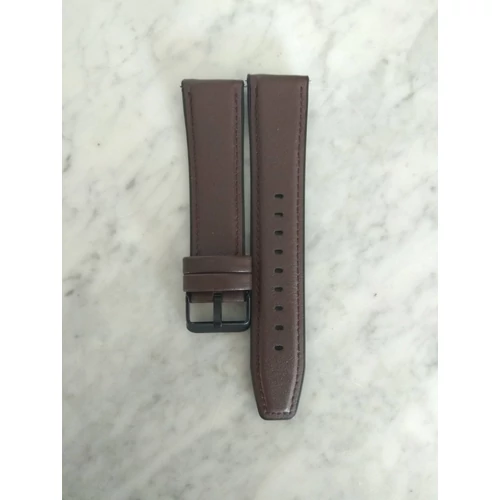 22mm Sötét Barna Bőr Szíj Okosórához Fém csattal Cserélhető Univerzális