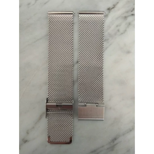 20mm Ezüst Fém Szíj Okosórához Fém csattal Cserélhető Univerzális (Masszív)