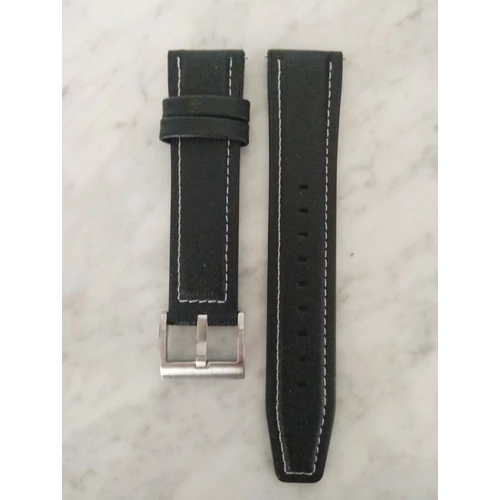 22mm Fekete Bőr Szíj Okosórához Fém csattal Cserélhető Univerzális