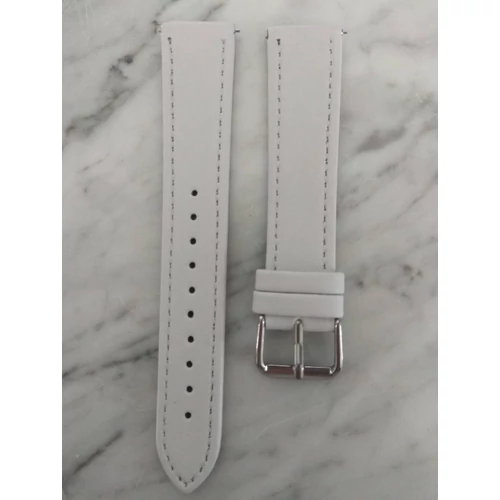 18mm Fehér Bőr Szíj Okosórához Fém csattal Cserélhető Univerzális