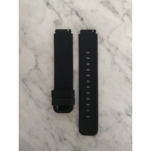 18mm Fekete Szilikon Szíj Okosórához Fém csattal Cserélhető Univerzális