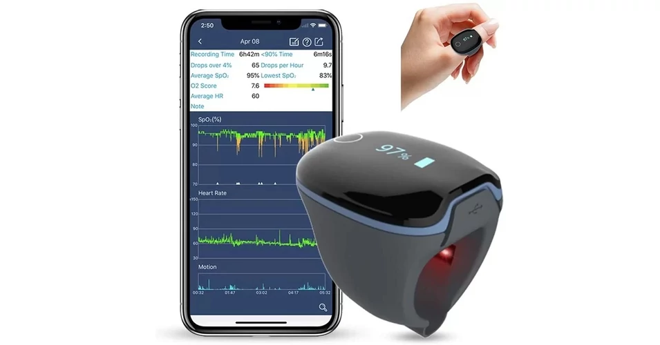 O2 Ring Hospital O2 Ring – Pulzoximéter gyűrű – Alvási apnoe
