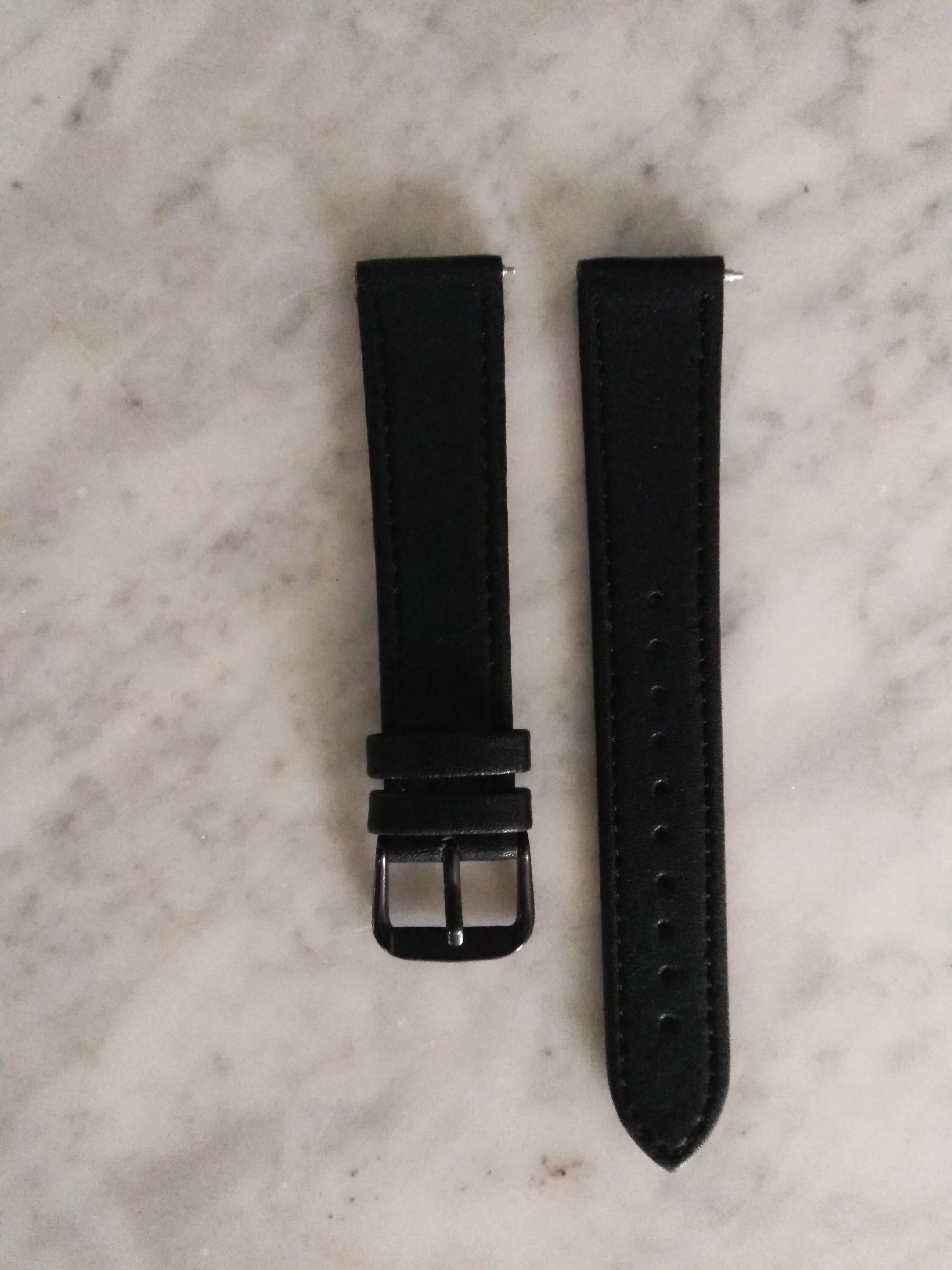 18mm Fekete Bőr Okosóra szíj Fém csattal Cserélhető Univerzális