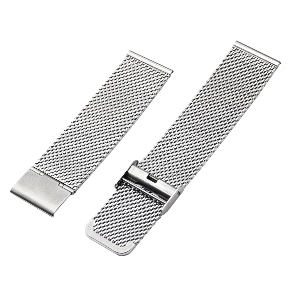 22mm Ezüst Rozsdamentes acél Okosóra szíj Fém csattal Cserélhető Univerzális  (Finom-Szövésű)
